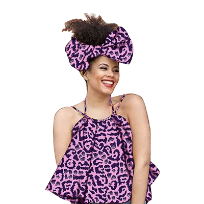 Chitenge summer top with head piece